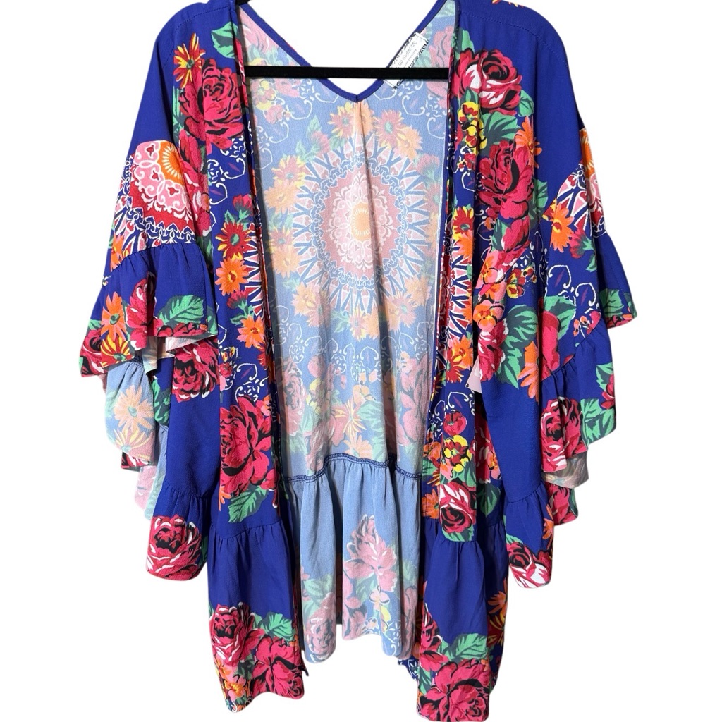 Giddyup Glamour Small Medium Floral Kimono Boho — image 2 of 3